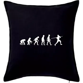 Polštář Evoluce hod oštěpem - Polštář 50x50 - 50x50 - Pouze potah ( Černá )