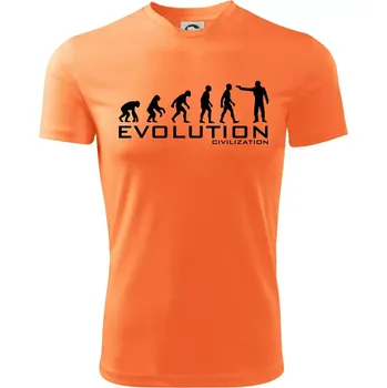 Evoluce civilizace - Dětské triko sportovní (dresovina) - 146 cm/10 let ( Neon mandarine )