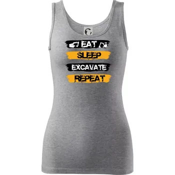 Dámské tričko Eat Sleep Excavate Repeat - Dámské tílko - XS ( Tmavě šedý melír )