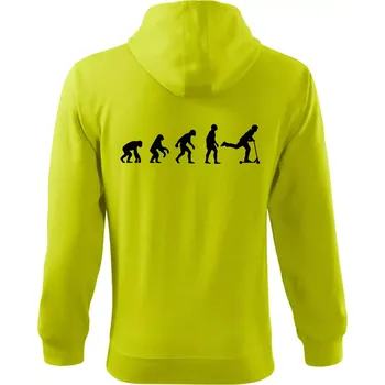Pánská móda Evoluce koloběh koloběžka - Mikina s kapucí na zip trendy zipper - 2XL ( Limetková )