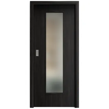 Interiérové dveře SAPELI ELEGANT KOMFORT M55 - CPL LAMINÁT - POSUVNÉ DVEŘE VČ. ZÁRUBNĚ - Ořech královský Průchozí šířka (cm): 110, Průchozí výška (cm): 210, Typ skla: Satináto bílé