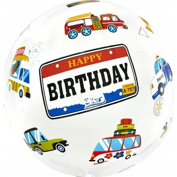 Balónek Balón průhledný kulatý Auta 45 cm 1 ks