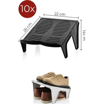 Plastový organizér na boty, černý, 10 ks/bal - II. jakost, POUZE OSOBNÍ ODBĚR + vyzvednutí ZDARMA