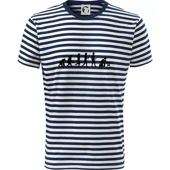 Evoluce šachy - Triko na vodu - M ( Prouhovaná )