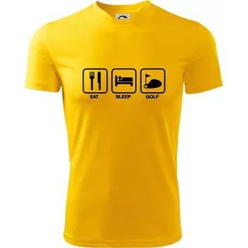 Chlapecké tričko Eat sleep golf - Dětské triko sportovní (dresovina) - 134 cm/8 let ( Žlutá )