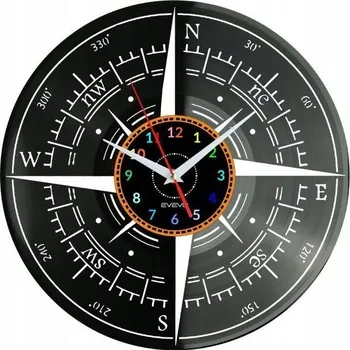 Hodiny Kompas Hodiny Nástěnné Vinylová Deska Moderní Dekorativní Dárek