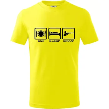 Eat sleep shot - Tričko dětské bavlněné - 98 cm / 2 roky ( Citrónová )