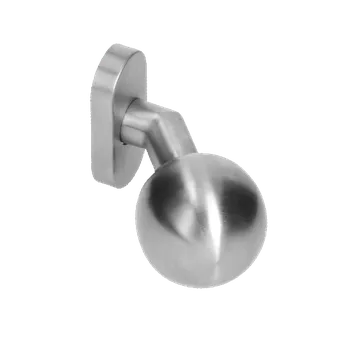 Dveřní kování Koule ke klice s oválnou rozetou, pevná, bal.: 1 ks, broušená nerez K320 /AISI304, spodní část rozety nerez