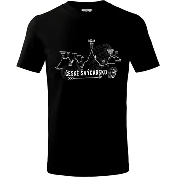 Chlapecké tričko Profil České Švýcarsko - Tričko dětské bavlněné - 98 cm / 2 roky ( Černá )