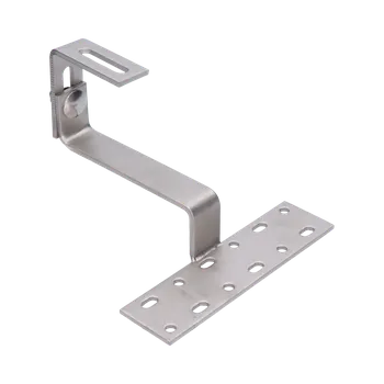 Zábradlí Střešní hák nastavitelný na vrchu, vhodný pro zakřivené krytiny (betonové nebo keramické). Nerez A2, fotovoltaika