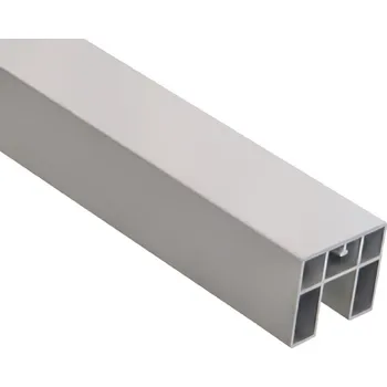 Madlo (60x40x1,5 mm / 24x24 mm) pro sklo 8-17,5 mm, bez gumových těsnění, hliník, povrch broušený, uváděná cena za délku 2500 mm