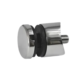 Zábradlí Svorka bodová (ø 30 mm / M8) na sklo 6-12 mm na trubku ø 42,4 mm, leštěná nerez / AISI304, balení obsahuje gumičky na sklo