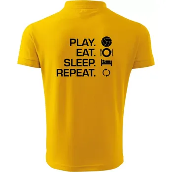 Pánská košile Play Eat Sleep Repeat volejbal - Polokošile pánská Pique Polo 203 - XL ( Žlutá )