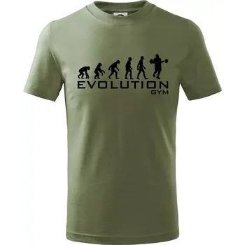 Chlapecké oblečení Evoluce Gym - Tričko dětské bavlněné - 122 cm/6 let ( Khaki )