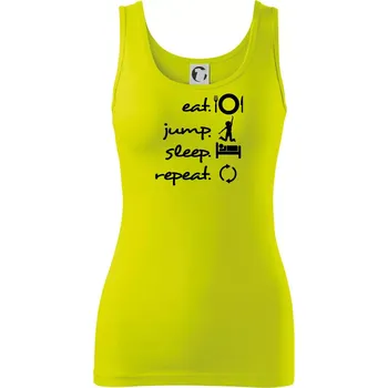 Dámské tričko Eat jump sleep repeat - Dámské tílko - M ( Limetková )