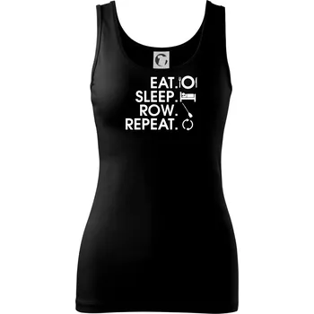 Dámské tričko Eat sleep row repeat - Dámské tílko - L ( Černá )