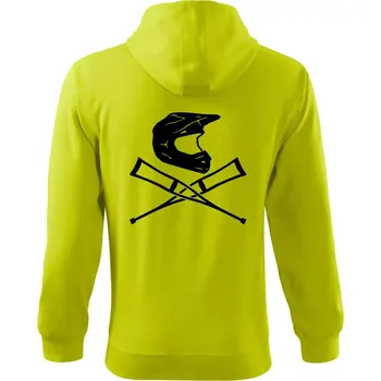 Pánská móda Cross helma / berle - Mikina s kapucí na zip trendy zipper - S ( Limetková )