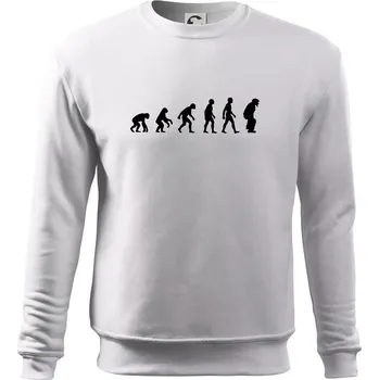 Pánská mikina Evoluce baseball chytač - Mikina Essential pánská - 2XL ( Bílá )