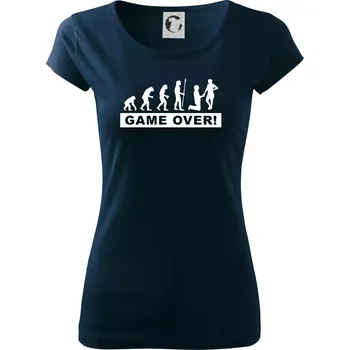 Game over evoluce - Dámské triko Pure - L ( Námořní modrá (téměř černá) )