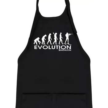 Kuchyňská zástěra Evoluce biatlonu Biathlon - Dětská zástěra na vaření - Univerzální velikost ( Černá )