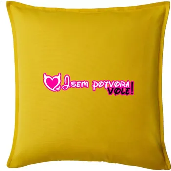 Polštář Jsem potvora, vole! - Polštář 50x50 - 50x50 - Pouze potah ( Žlutá )