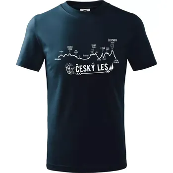 Profil Český les - Tričko dětské bavlněné - 98 cm / 2 roky ( Námořní modrá (velmi tmavá - téměř černá) )