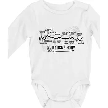 Kojenecké oblečení Profil Krušné hory - Body kojenecké s dlouhým rukávem - Dlouhý r. do 3 měs ( Bílá )