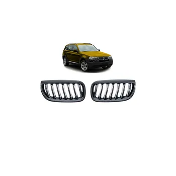 Kapota MTUNING Přední maska, ledvinky BMW X3 (E83) Pre-Facelift 2003-2006 Single Line, leská černá