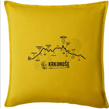 Polštář Profil Krkonoše - Polštář 50x50 - 50x50 - Pouze potah ( Žlutá )