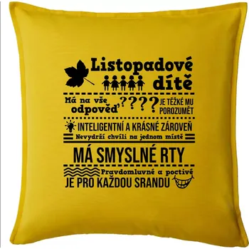 Polštář Narozeniny listopad - Polštář 50x50 - 50x50 - Pouze potah ( Žlutá )