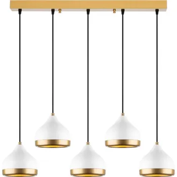 Lustr na lanku YILDO 5xE27/40W/230V bílá/zlatá