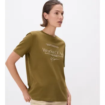 Dámské tričko Reserved - Tričko s potiskem - světle olivová - 321DT-81X - 321DT-81X-L