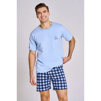 Pánské pyžamo Taro pyžamo pánské 3181 Owen - modrá, XXL (Pánské bavlněné pyžamo Taro)