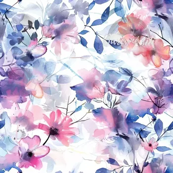 Sportovní úplet Silver light Modrorůžové kvítky na bílé (E) (Sportovní úplet Silver)