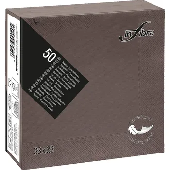 Papírový ubrousek INFIBRA Papírové ubrousky New Soft-touch 2vrstvy 33x33cm hnědá - 50ks
