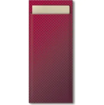 Papírový ubrousek TORK Papírová kapsička na příbory burgundy s krémovým ubrouskem - 100ks