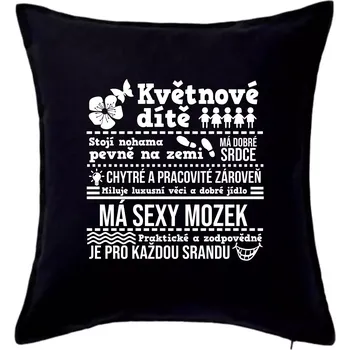 Polštář Narozeniny květen - Polštář 50x50 - 50x50 - Pouze potah ( Černá )