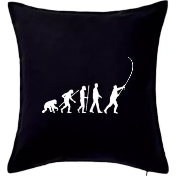Polštář Evoluce rybaření - Polštář 50x50 - 50x50 - Pouze potah ( Černá )