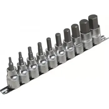 Gola hlavice Zástrčné hlavice Imbus 1/2", H4 - H19, sada 10 kusů na liště - ASTA