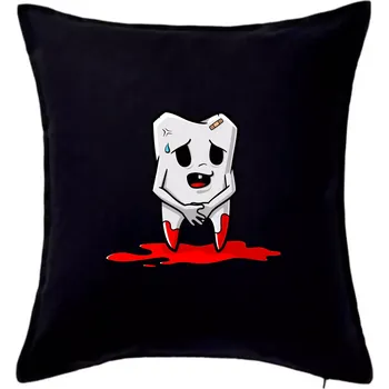 Polštář Vytržený zoubek - Polštář 50x50 - 50x50 - Pouze potah ( Černá )