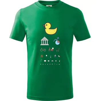 Chlapecké tričko Oční test různé věci - Tričko dětské bavlněné - 98 cm / 2 roky ( Středně zelená )