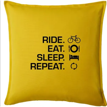 Polštář Ride Eat Sleep Repeat kolo - Polštář 50x50 - 50x50 - Pouze potah ( Žlutá )