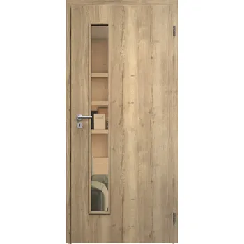 Interiérové dveře SAPELI ELEGANT KOMFORT M60 - CPL LAMINÁT - OTOČNÉ DVEŘE VČ. ZÁRUBNĚ - Dub Halifax Průchozí šířka (cm): 60, Průchozí výška (cm): 197, Typ skla: Planibel bronz