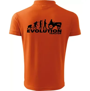 Pánská košile Evoluce traktor - Polokošile pánská Pique Polo 203 - 4XL ( Oranžová )