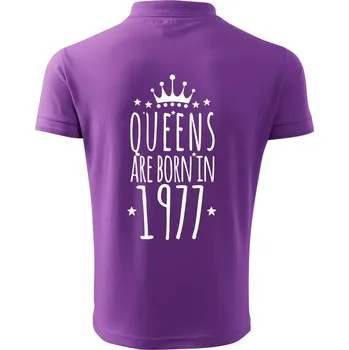 Pánská košile Queens are born in 1977 - Polokošile pánská Pique Polo 203 - M ( Fialová )