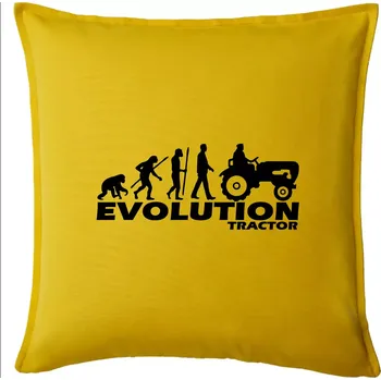 Polštář Evoluce traktor - Polštář 50x50 - 50x50 - Pouze potah ( Žlutá )