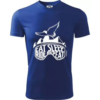 Chlapecké tričko Eat sleep ride repeat - hory - Dětské triko sportovní (dresovina) - 158 cm/12 let ( Královská modrá )