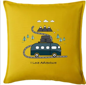 Polštář Cesta přírodou I love Adventure - Polštář 50x50 - 50x50 - Pouze potah ( Žlutá )