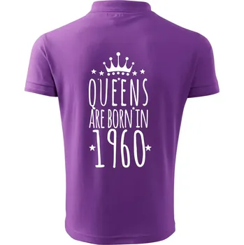 Pánská košile Queens are born in 1960 - Polokošile pánská Pique Polo 203 - 4XL ( Fialová )