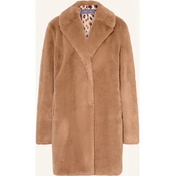 Dámský kabát White Label Dámský Kabát Z Umělé Kožešiny, koňaková, 34